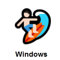 Man Surfing: Light Skin Tone on Microsoft Windows