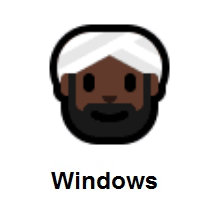 Man Wearing Turban: Dark Skin Tone on Microsoft Windows