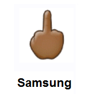 Middle Finger: Medium-Dark Skin Tone on Samsung