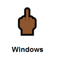 Middle Finger: Medium-Dark Skin Tone on Microsoft Windows