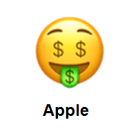 Money-Mouth Face on Apple iOS