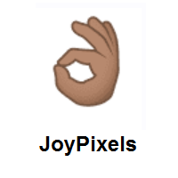OK Hand: Medium Skin Tone on JoyPixels