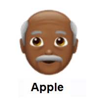 Old Man: Medium-Dark Skin Tone on Apple iOS