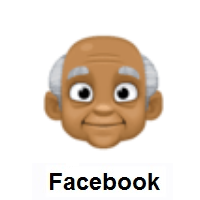 Old Man: Medium-Dark Skin Tone on Facebook