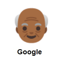 Old Man: Medium-Dark Skin Tone on Google Android