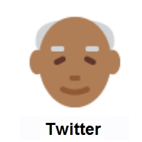 Old Man: Medium-Dark Skin Tone on Twitter Twemoji