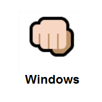Oncoming Fist: Light Skin Tone on Microsoft Windows