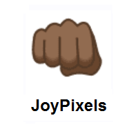 Oncoming Fist: Medium-Dark Skin Tone on JoyPixels