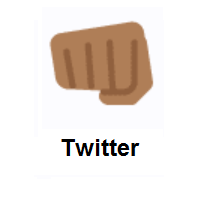 Oncoming Fist: Medium-Dark Skin Tone on Twitter Twemoji