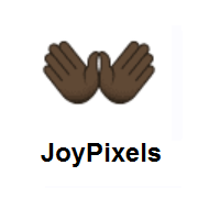 Open Hands: Dark Skin Tone on JoyPixels