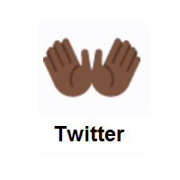 Open Hands: Dark Skin Tone on Twitter Twemoji
