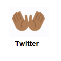 Open Hands: Medium-Dark Skin Tone on Twitter Twemoji