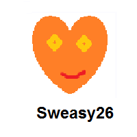 Orange Heart Emoji with Face