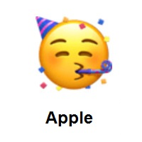 Partying Face on Apple iOS