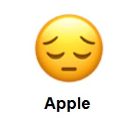 Sleeping: Pensive Face on Apple iOS