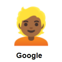 Person: Blond Hair: Medium-Dark Skin Tone on Google Android
