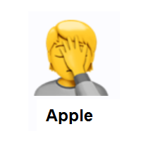 Person Facepalming on Apple iOS