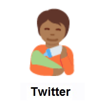 Person Feeding Baby: Medium-Dark Skin Tone on Twitter Twemoji