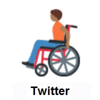 Person In Manual Wheelchair: Medium-Dark Skin Tone on Twitter Twemoji
