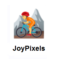 Person Mountain Biking on JoyPixels