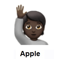 Person Raising Hand: Dark Skin Tone on Apple iOS
