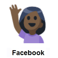 Person Raising Hand: Dark Skin Tone on Facebook