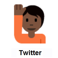 Person Raising Hand: Dark Skin Tone on Twitter Twemoji