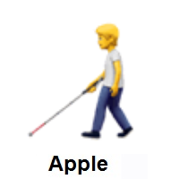 Person With White Cane on Apple iOS