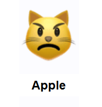 Pouting Cat Face on Apple iOS