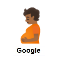 Pregnant Person: Medium-Dark Skin Tone on Google Android