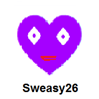 Purple Heart Emoji with Face