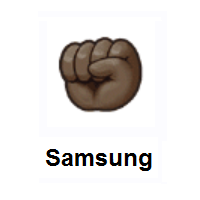 Raised Fist: Dark Skin Tone on Samsung