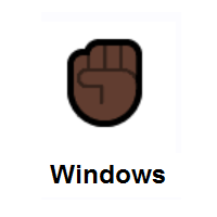 Raised Fist: Dark Skin Tone on Microsoft Windows