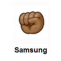 Raised Fist: Medium-Dark Skin Tone on Samsung