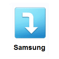 Right Arrow Curving Down on Samsung