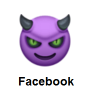 Devil: Smiling Face With Horns on Facebook