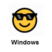 Cool Face: Smiling Face with Sunglasses on Microsoft Windows