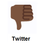 Thumbs Down: Dark Skin Tone on Twitter Twemoji