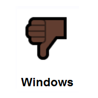 Thumbs Down: Dark Skin Tone on Microsoft Windows