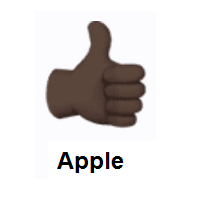 Thumbs Up: Dark Skin Tone on Apple iOS