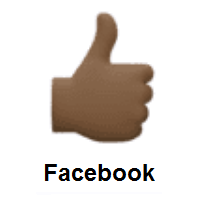Thumbs Up: Dark Skin Tone on Facebook