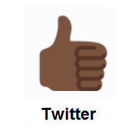 Thumbs Up: Dark Skin Tone on Twitter Twemoji