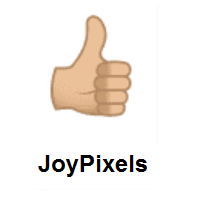 Thumbs Up: Medium-Light Skin Tone on JoyPixels