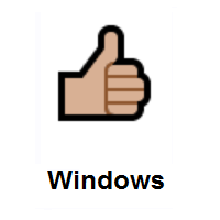 Thumbs Up: Medium-Light Skin Tone on Microsoft Windows