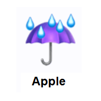 Rainy: Umbrella with Rain Drops on Apple iOS