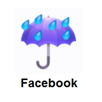 Rainy: Umbrella with Rain Drops on Facebook