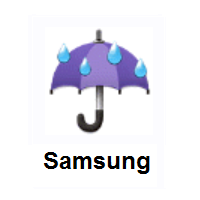 Rainy: Umbrella with Rain Drops on Samsung