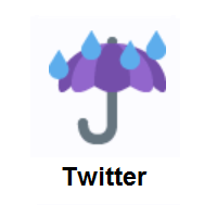 Rainy: Umbrella with Rain Drops on Twitter Twemoji