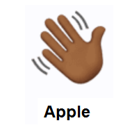 Waving Hand: Medium-Dark Skin Tone on Apple iOS
