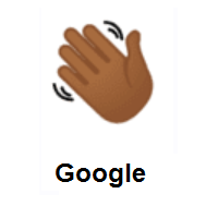 Waving Hand: Medium-Dark Skin Tone on Google Android